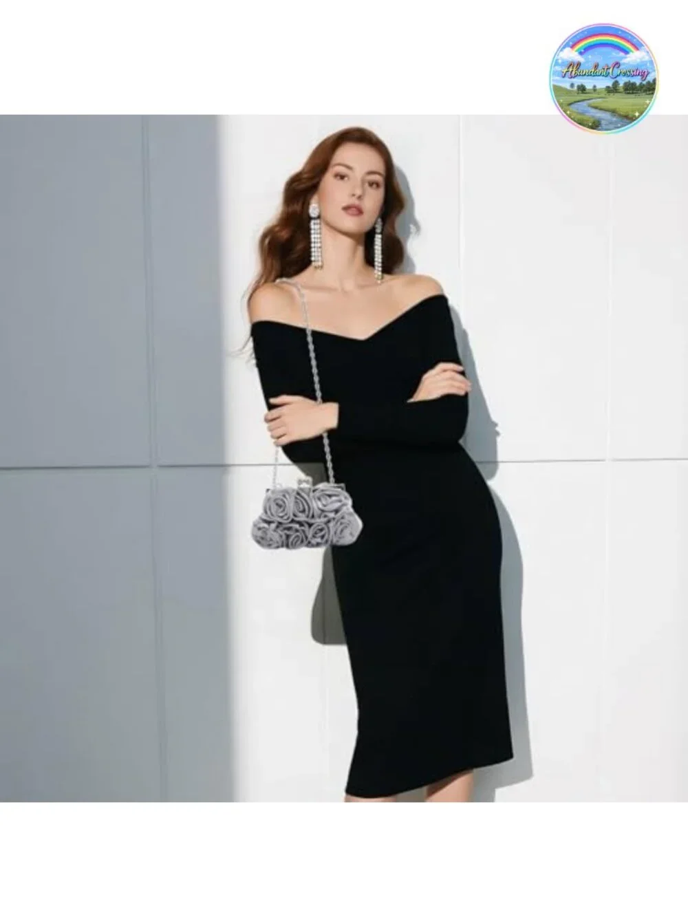 Evening Clutch Bag Floral Satin Small Purse with Detachable Strap Wedding Party
